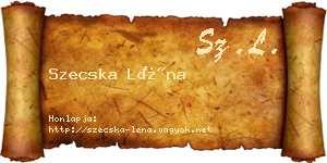 Szecska Léna névjegykártya